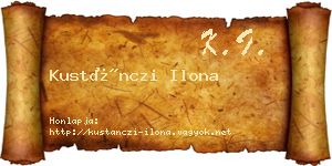 Kustánczi Ilona névjegykártya